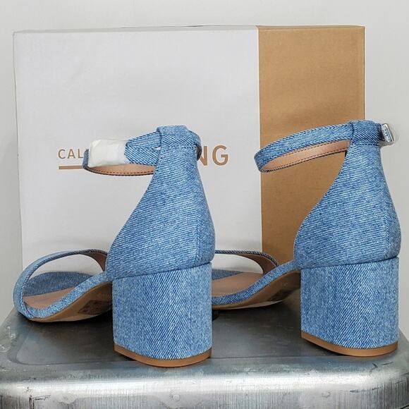 Call It Spring Stangarone Denim Block Heel Sandals - Picture 2 of 4